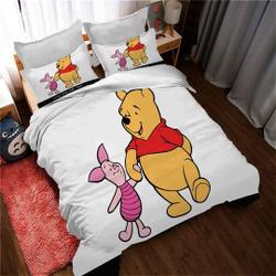 Personalized Disney Winnie The Pooh Bear Cartoon Bedding Set Gift For Your Girlfriend Boyfriend Gift For Love Gift For Friend Best Valentine Present Holiday Gift
