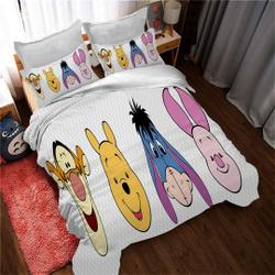 Personalized Disney Winnie The Pooh Bear Cartoon Bedding Set Gift For Your Girlfriend Boyfriend Gift For Love Gift For Friend Best Valentine Present Holiday Gift