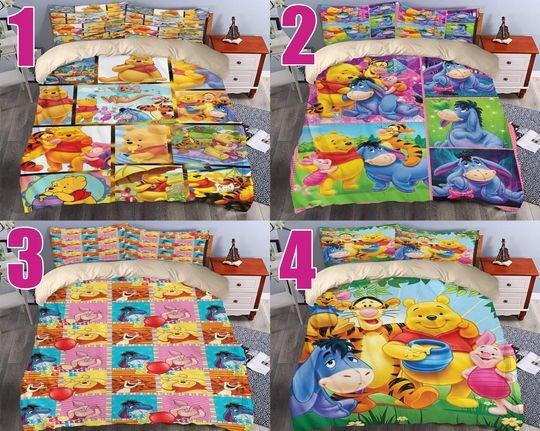 Winnie The Pooh Bedding, Personalized Pooh Bear Blanket, Winnie The Pooh and FriendsGift For Your Girlfriend Boyfriend Gift For Love Gift For Friend Best Valentine Present Holiday Gift