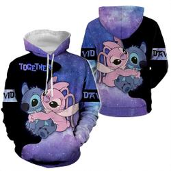 Personalized Ohana Couple Angel And Stitch Valentine 3D HOODIE