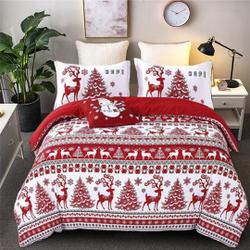 Christmas Bedding Set Snowflakes Christmas Tree Elk Home Bedding SetsGift For Your Girlfriend Boyfriend Gift For Love Gift For Friend Best Valentine Present Holiday Gift