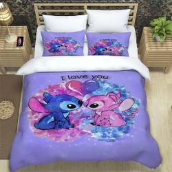 Disney Cartoon Bedding Set Cover Pillowcase Children Bedding Set Gift For Your Girlfriend Boyfriend Gift For Love Gift For Friend Best Valentine Present Holiday Gift