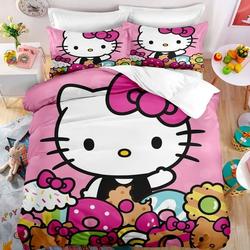 Cartoon Hello Kitty Dessert Bedding Set Gift For Your Girlfriend Boyfriend Gift For Love Gift For Friend Best Valentine Present Holiday Gift