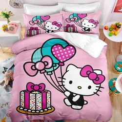 Cartoon Hello Kitty Cat Bedding Set Gift For Your Girlfriend Boyfriend Gift For Love Gift For Friend Best Valentine Present Holiday Gift