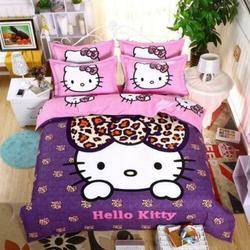 3D Purple Hello Kitty Doona Bedding Set Gift For Your Girlfriend Boyfriend Gift For Love Gift For Friend Best Valentine Present Holiday Gift