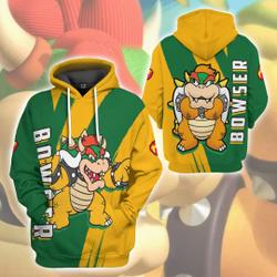 Mario Bowser 3D Print Hoodie, Super Mario Bros Christmas Costumes