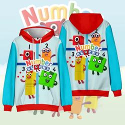 Number Blocks Full Over printed 3D Hoodie, Number Blocks Characters Christmas Costumes