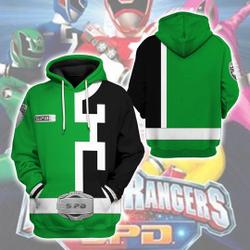 S.P.D Ranger 3D Full Print Costume, Green Rannger Christmas Cosplay 3D Hoodie