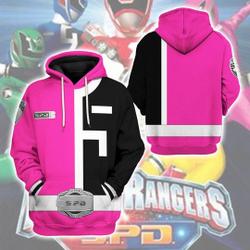 Pink Rannger T-Shirt Costume, S.P.D Ranger Christmas Cosplay 3D Hoodie