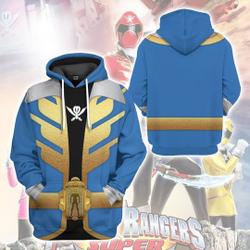 Power Ranger Megaforce 3D Hoodie, Blue Ranger Christmas Cosplay 3D Hoodie