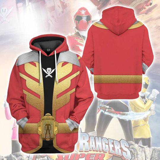 Red Ranger Cosplay Costume, Power Ranger Megaforce 3D Hoodie