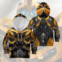 Bumble Bee 3D Costume Hoodie, Transformer Christmas Cosplay 3D Hoodie