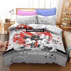 Disney Mickey and Minnie Bedding Set Gift For Your Girlfriend Boyfriend Gift For Love Gift For Friend Best Valentine Present Holiday Gift