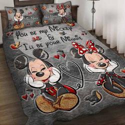 Personalized Disney Mickey and Minnie Bedding Set Gift For Your Girlfriend Boyfriend Gift For Love Gift For Friend Best Valentine Present Holiday Gift