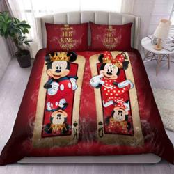 Disney Mickey and Minnie Bedding Set Gift For Your Girlfriend Boyfriend Gift For Love Gift For Friend Best Valentine Present Holiday Gift