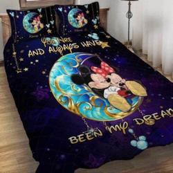 Personalized Disney Mickey and Minnie Bedding Set Gift For Your Girlfriend Boyfriend Gift For Love Gift For Friend Best Valentine Present Holiday Gift