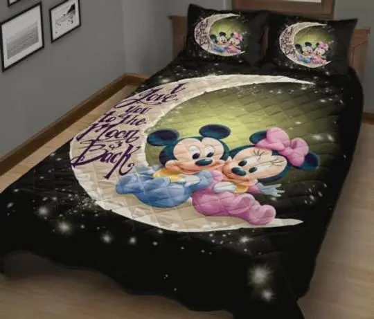 Disney Mickey and Minnie Bedding Set Gift For Your Girlfriend Boyfriend Gift For Love Gift For Friend Best Valentine Present Holiday Gift