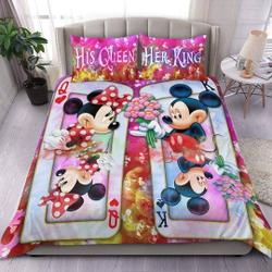 Disney Mickey and Minnie Bedding Set Gift For Your Girlfriend Boyfriend Gift For Love Gift For Friend Best Valentine Present Holiday Gift