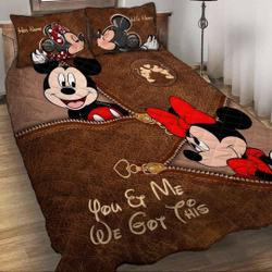 Personalized Disney Mickey and Minnie Bedding Set Gift For Your Girlfriend Boyfriend Gift For Love Gift For Friend Best Valentine Present Holiday Gift