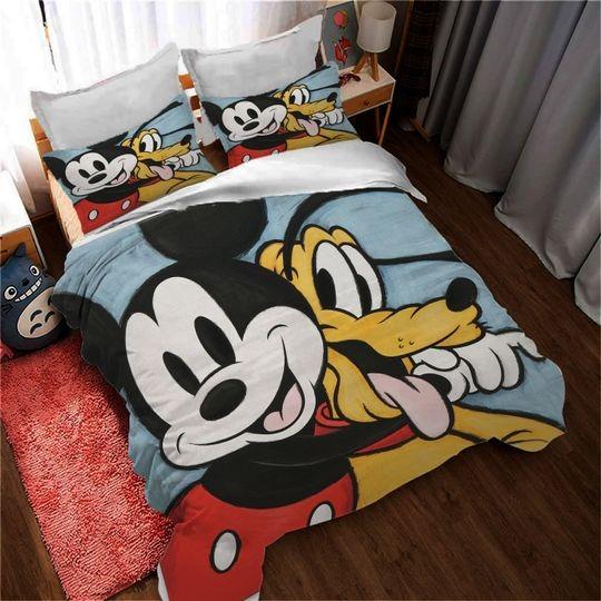 Mickey Mouse And Goofy Duvet Covers Bedding Set Gift For Your Girlfriend Boyfriend Gift For Love Gift For Friend Best Valentine Present Holiday Gift