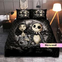 Christmas Gift, Jack Skellington, Jack And Sally Bedding Set Gift For Your Girlfriend Boyfriend Gift For Love Gift For Friend Best Valentine Present Holiday Gift