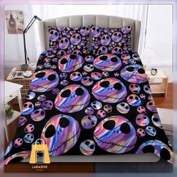Halloween Bedding Set, Jack Skellington Bedding Set Gift For Your Girlfriend Boyfriend Gift For Love Gift For Friend Best Valentine Present Holiday Gift