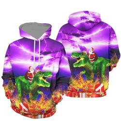 Santa Dinosaur Christmas 3D Hoodie