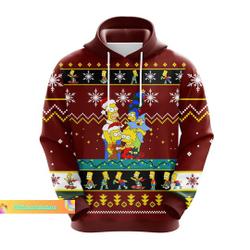 Christmas The Simpsons Hoodie, Simpsons 3D Hoodie, Homer Simpson Hoodie