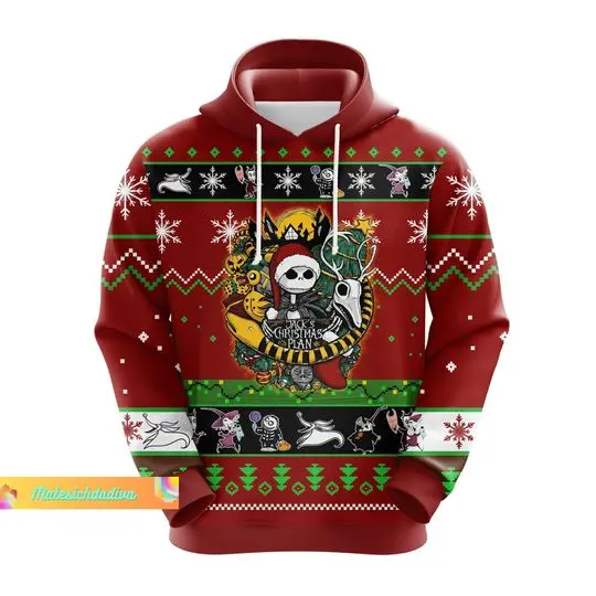 Christmas Jack Skellington Hoodie, The Nightmare Before Christmas 3D Hoodie