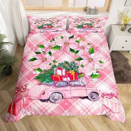 Christmas Truck Bedding Set, Xmas Pine Tree Gifts Bedding Set Gift For Your Girlfriend Boyfriend Gift For Love Gift For Friend Best Valentine Present Holiday Gift