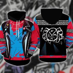 Spider Miles Morales Hoodie, 3D Halloween Costume Hooded