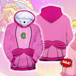 Peach Princess Cosplay Hoodie ,Princess Mario Shirt