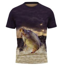 Funny Fishing Men's Short Sleeve Carp Fishing 3D Shirt Meaningful Gift For Family Gift For Boyfriend Valentine Gift