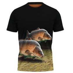 Funny Fishing Men's Short Sleeve Carp Fishing 3D Shirt Meaningful Gift For Family Gift For Boyfriend Valentine Gift