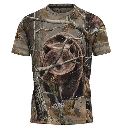 Outfit Men's Bear Hunt Hunting and Fishing Custom 3d Print T-Shirts Meaningful Gift For Family Gift For Boyfriend Valentine Gift