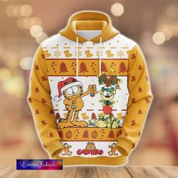 Christmas Garfield Hoodie, Santa Garfield 3D Hoodie, Garfield Cat 3D Hoodie