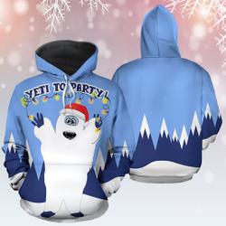 Yeti To Party 3D Hoodie, Christmas 3D Hoodie