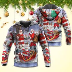 Christmas Funny Santa Claus Gift Xmas Is Coming Art 3D Hoodie, Funny Christmas 3D Hoodie
