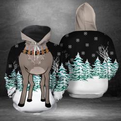 Reindeer Hoodie, Christmas 3D Hoodie