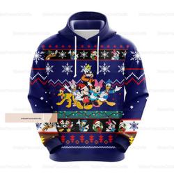 Christmas Mickey And Friends 3D Hoodie, Mickey And Friends Aesthetic Hoodie