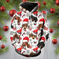 Dachshunds Christmas 3D Hoodie, Lovers Gift, Dog 3D Hoodie