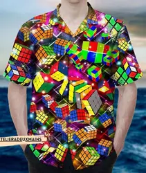 Rubik Cube Hawaiian Shirt Cubing Puzzle Gaming Player Gift For Your Girlfriend Boyfriend Gift For Love Gift For Friend Best Valentine Present Holiday Gift