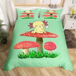 Cartoon Cute Axolotl Duvet Cover, Ocean Animal Graffiti Bedding Set Gift For Your Girlfriend Boyfriend Gift For Love Gift For Friend Best Valentine Present Holiday Gift