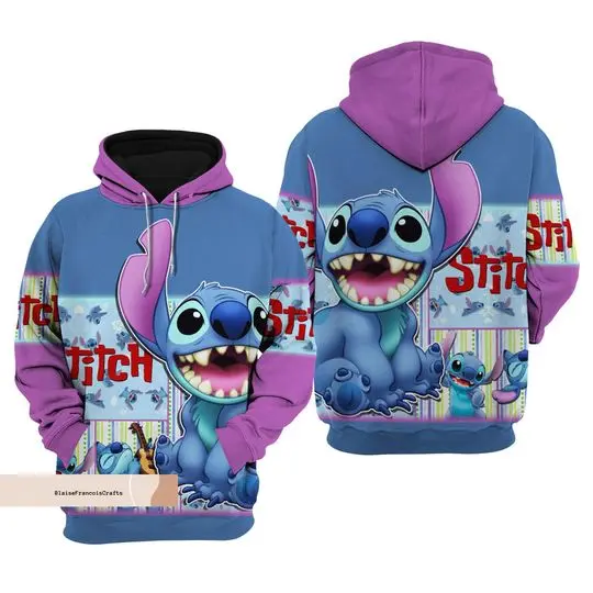 Christmas Disney Stitch Hoodie, Cute Stitch 3D Hoodie