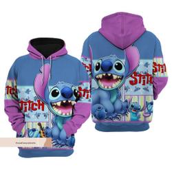 Christmas Disney Stitch Hoodie, Cute Stitch 3D Hoodie