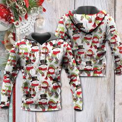 Christmas Snowman Family Happy Christmas 3D Hoodie, Winter Hoodie, Christmas Gift