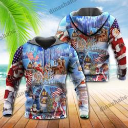 Christmas America Patriotic 3D Hoodie, America Christmas Gift