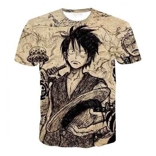 One Piece Monkey D Luffy 3D T-Shirt Meaningful Gift For Family Gift For Boyfriend Valentine Gift