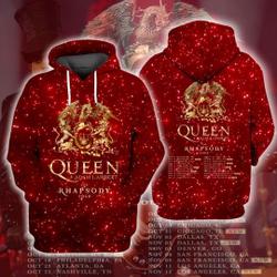 Queen Adam Lambert The Rhapsody Tour 2023 3D Hoodie