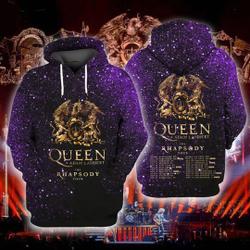 The Rhapsody Tour 2023 Shirt, Queen Adam Lambert The Rhapsody Tour 2023 3D Hoodie
